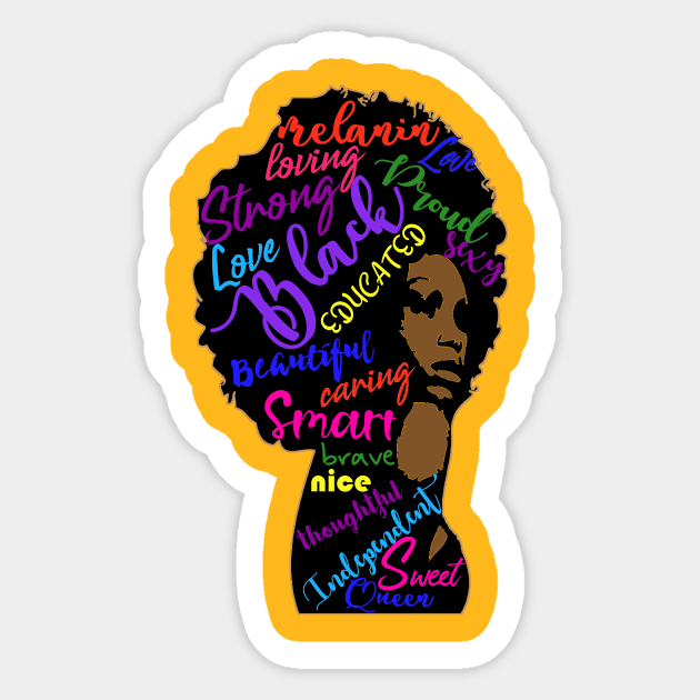 Black Queen Melanin African American Strong Black Woman Sticker by Bezra